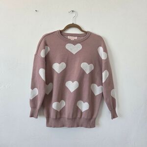 Emma's Expressions Maternity Sweater Pink Hearts Valentine's Day Thick Small